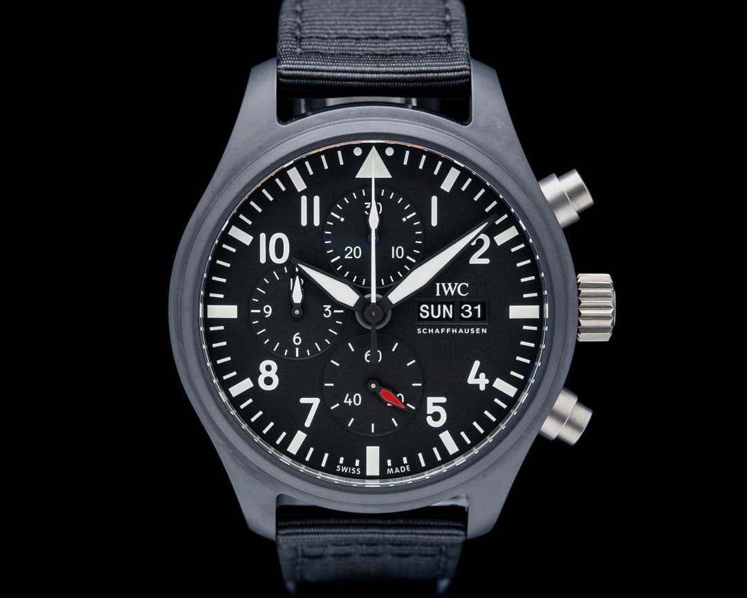 Image of IWC IW389101 Top Gun Chronograph Black Ceramic Black Dial