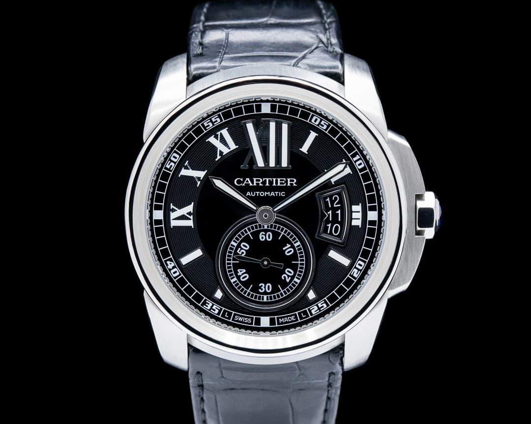 Image of Cartier W7100041 Calibre de Cartier SS Black Dial