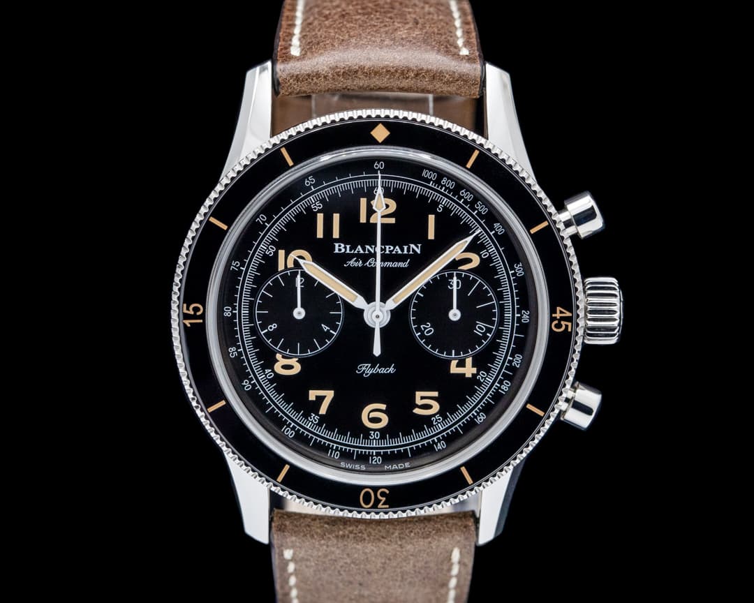 Image of Blancpain Air Command Flyback Chronograph SS Black Dial LIMITED