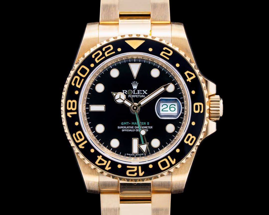 Image of Rolex 116718LN GMT-Master II Yellow Gold Black Dial