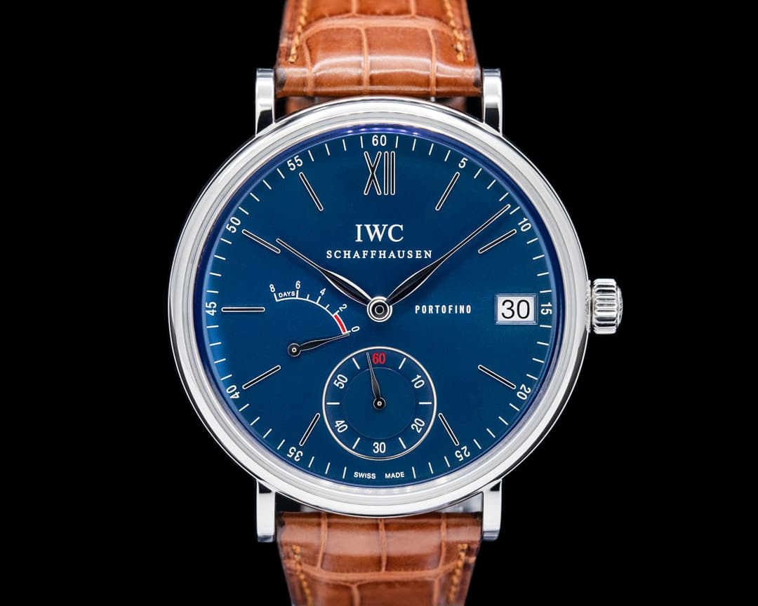 Image of IWC IW510106 Portofino Hand-Wound Eight Days SS Blue Dial