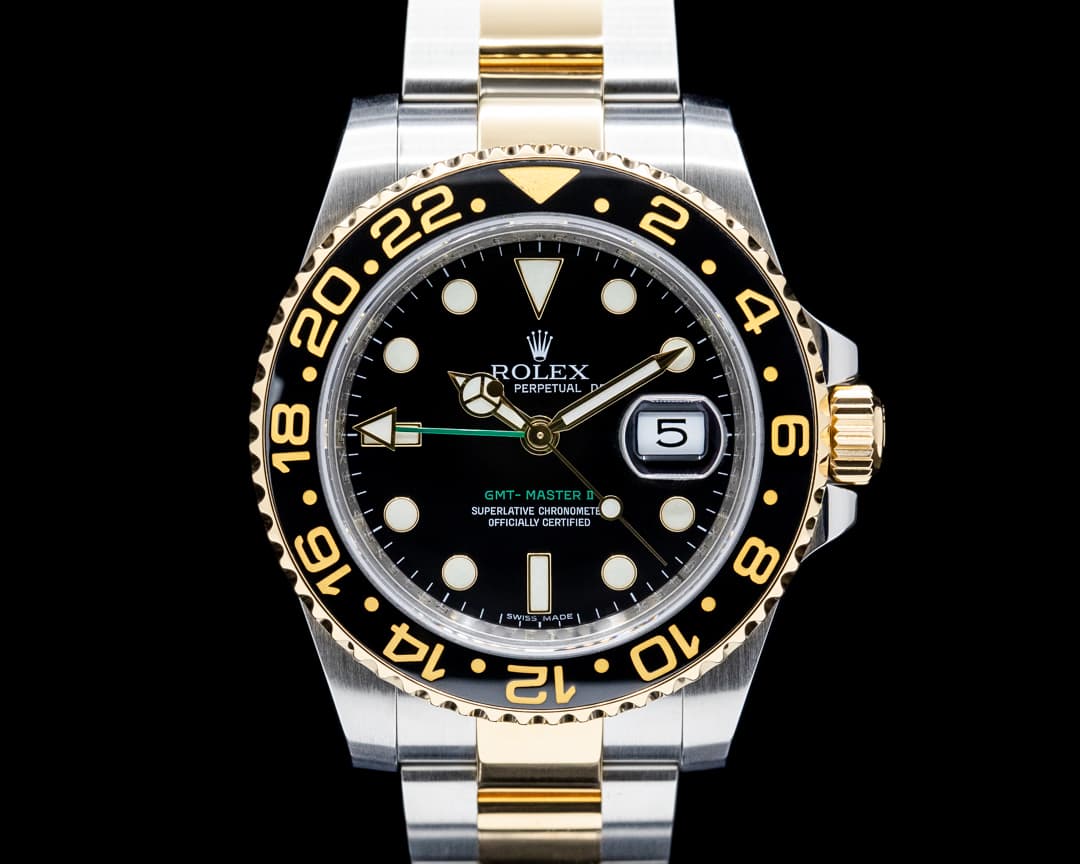 Image of Rolex 116713LN GMT Master II 116713LN SS / 18K YG Black Dial