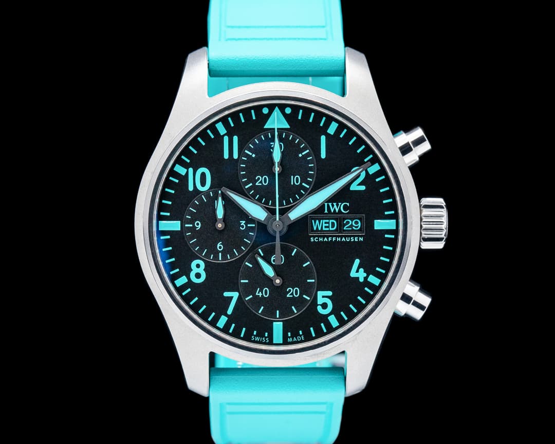 Image of IWC Pilot's Chronograph Mercedes-AMG Petronas Titanium Black Dial