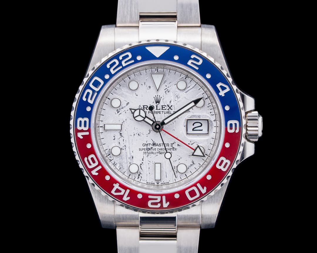 Rolex 126719BLRO GMT-Master II Pepsi 18K White Gold Meteorite Dial