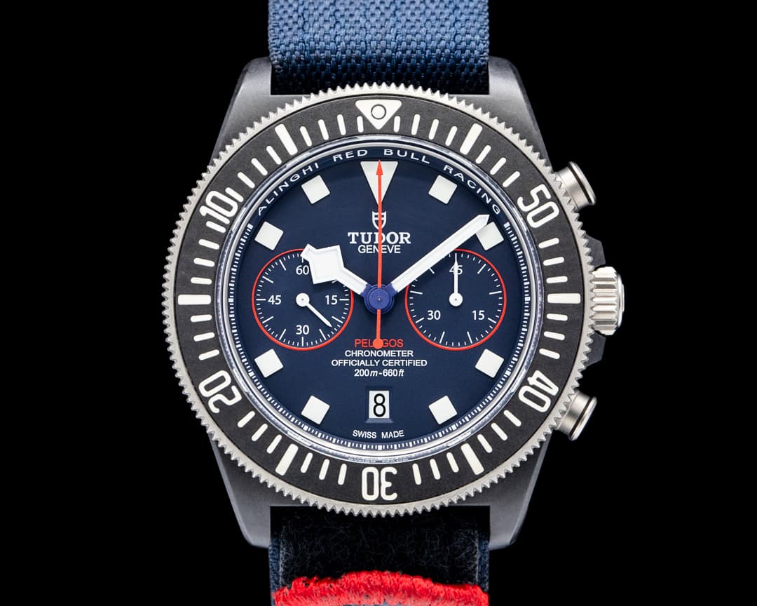 Image of Tudor 25807KN Pelagos FXD Chronograph "Alinghi Red Bull Racing" Blue Dial