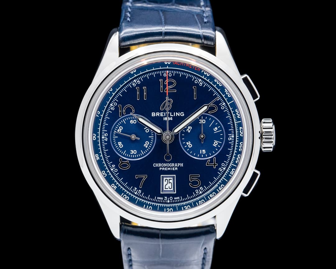 Image of Breitling AB0145 Premier B01 Chronograph 42 SS Blue Dial