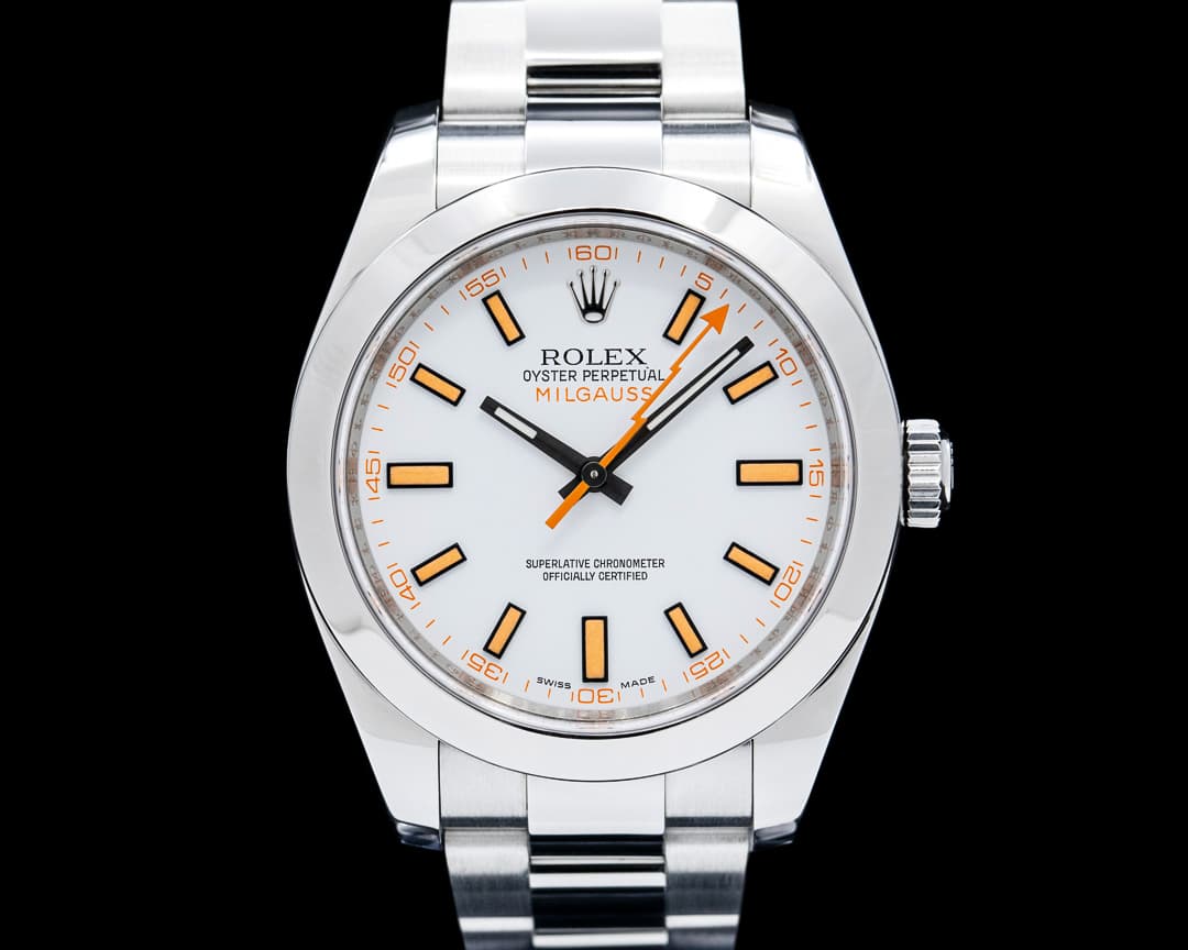 Rolex 116400 Milgauss SS White Dial