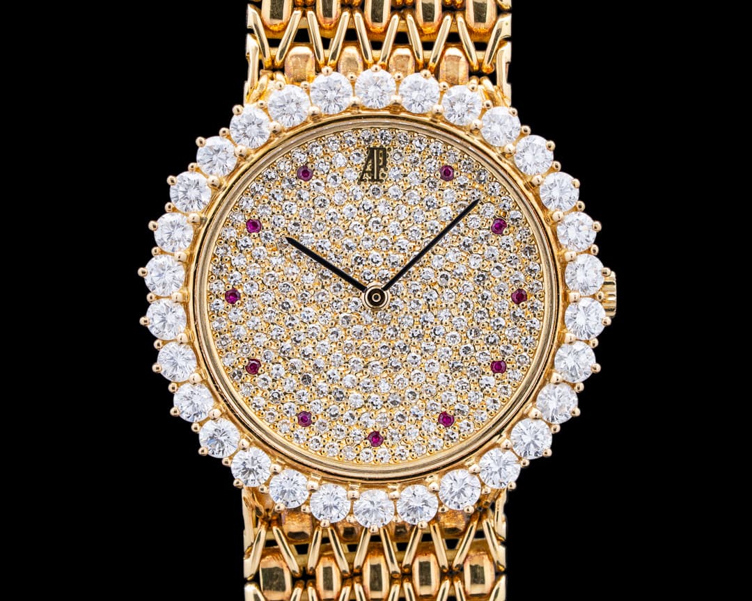 Image of Audemars Piguet 14601BA Montre Homme 18K Yellow Gold Pave Diamonds Dial