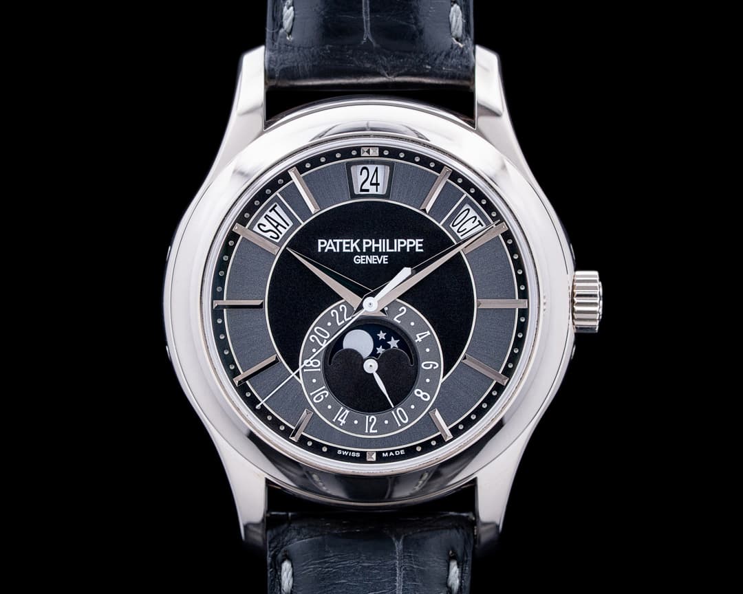 Image of Patek Philippe 5205G Annual Calendar 18K WG Black and Slate Gray Dial