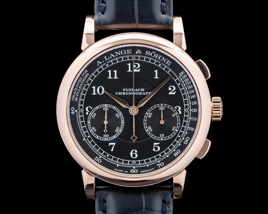 A. Lange and Sohne 414.031 1815 Chronograph 18K Rose Gold Black Dial