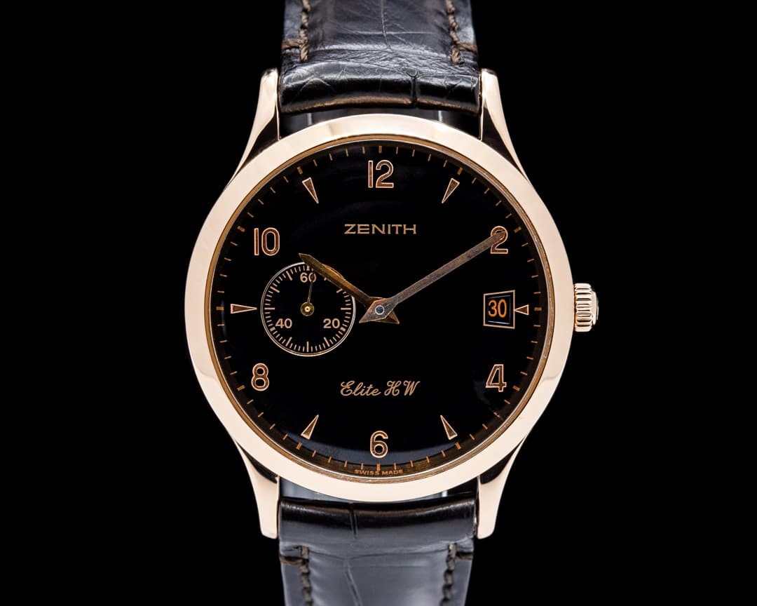 Image of Zenith 17.0125.650 Elite H.W. 18K Rose Gold Black Dial