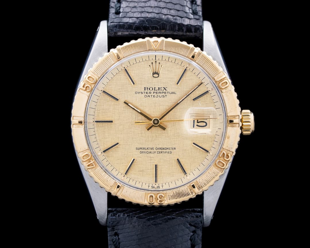 Image of Rolex 1625 Datejust Thunderbird 18K Yellow Gold / SS Gold Dial Circa. 1972