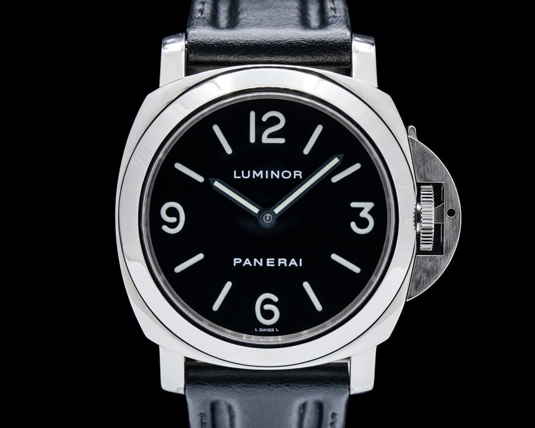 Panerai PAM00112 Luminor Base Logo SS Black Dial