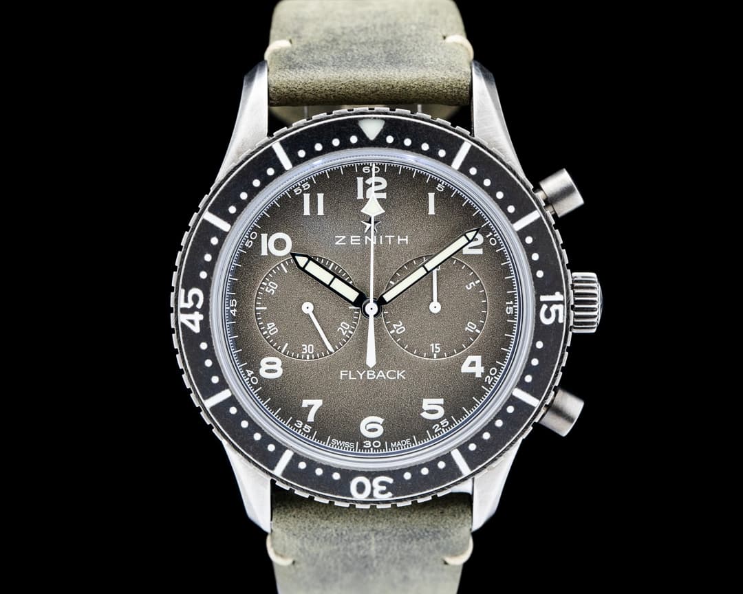 Image of Zenith Pilot Cronometro Tipo CP-2 Flyback Aged SS Slate Gray Dial