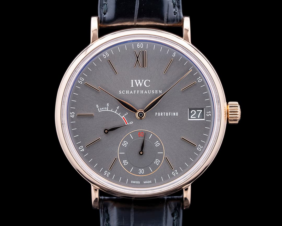 IWC IW510104 Portofino Hand-Wound Eight Days 18K Rose Gold Gray Dial