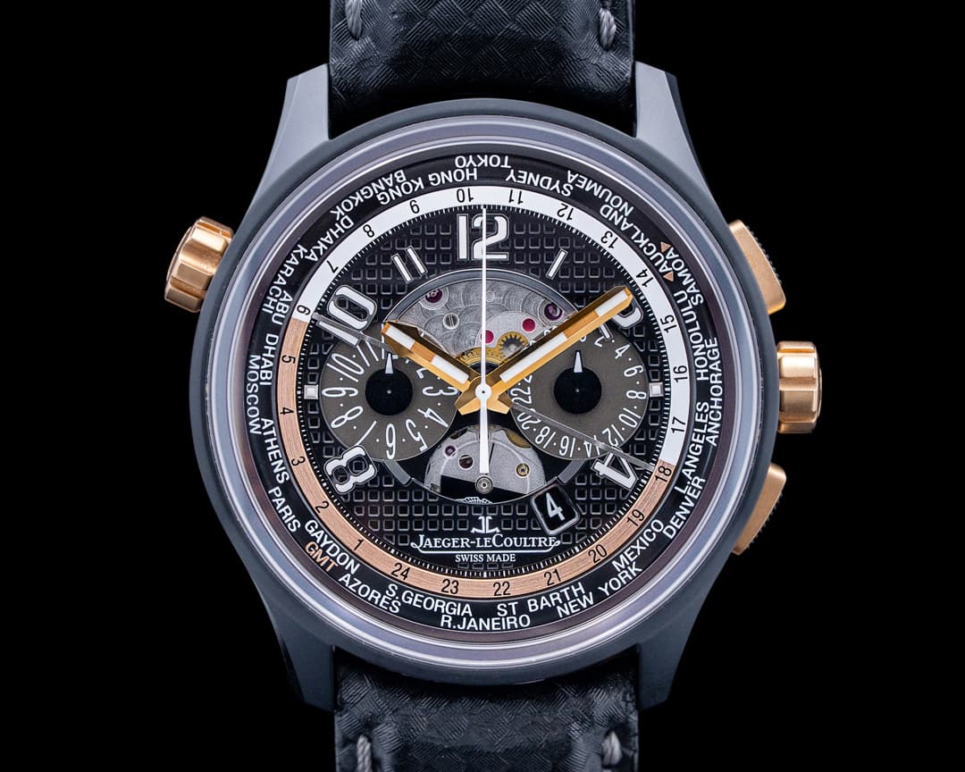 Jaeger LeCoultre AMVOX5 World Chronograph Ceramic / 18K RG Black Dial LIMITED