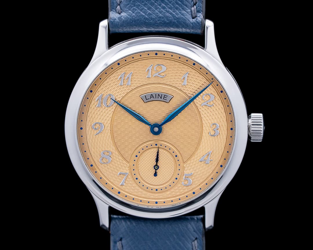 Laine V38 Salmon Guilloche SS Salmon Dial