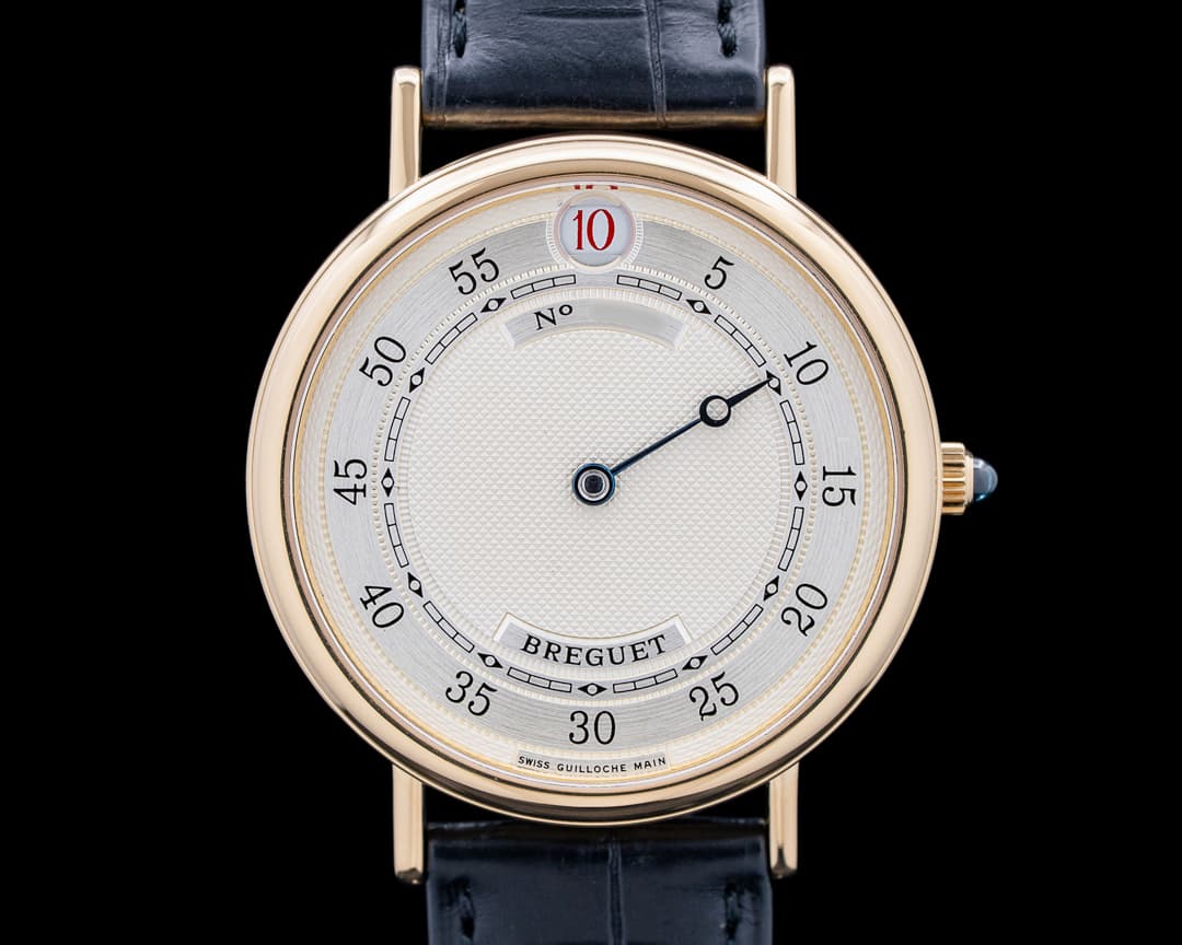 Image of Breguet 3620BA Jump Hour Heures Sautantes 18K Yellow Gold Silver Dial