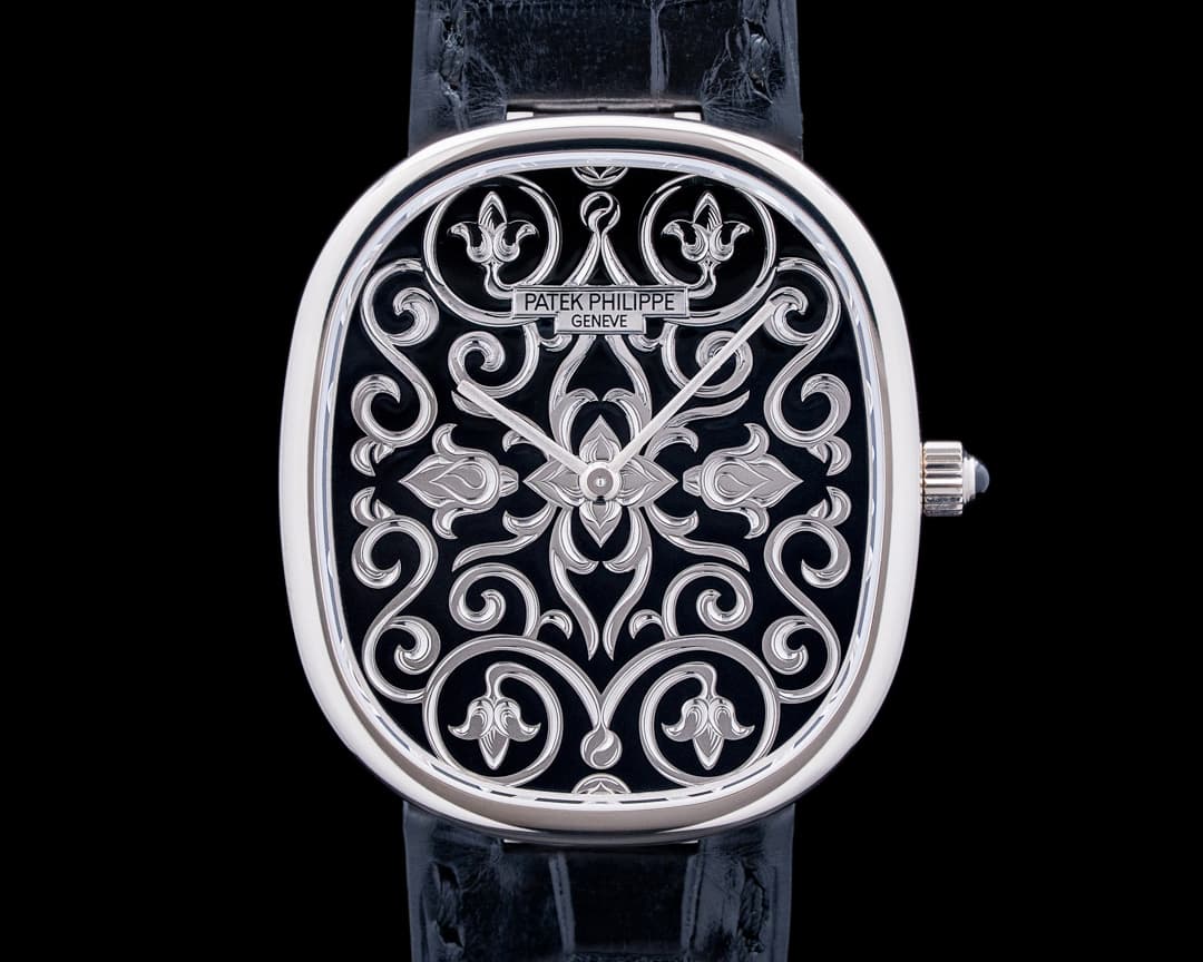Patek Philippe Golden Ellipse Rare Handcrafts 18K White Gold Black Dial 2025 UNWORN