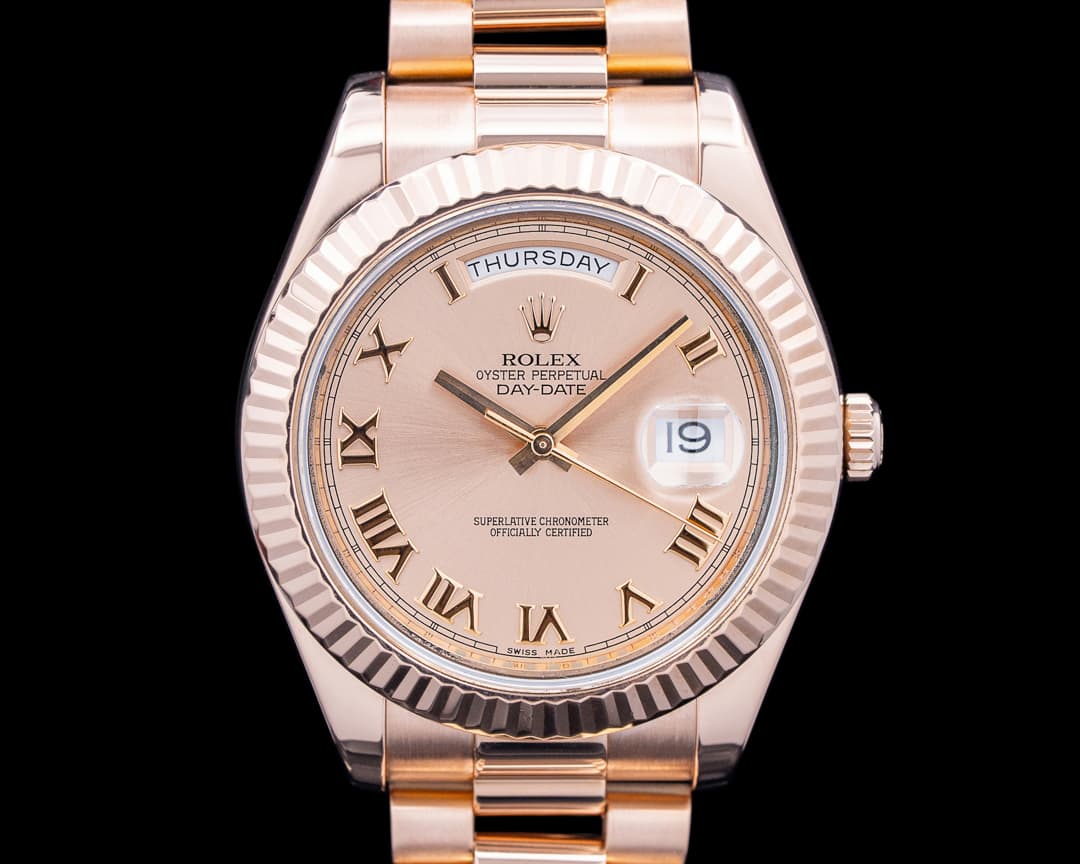 Image of Rolex 218235 Day-Date II 18K Everose Pink Roman Dial