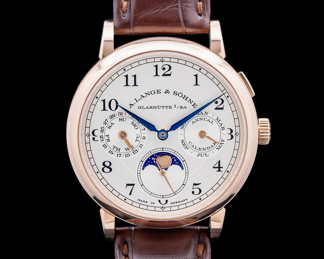 A. Lange and Sohne 1815 Annual Calendar 18K Rose Gold Silver Dial