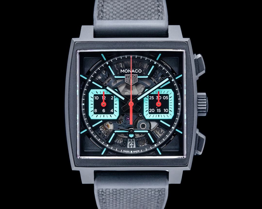 Image of TAG Heuer Monaco Chronograph Skeleton Black DLC Titanium Skeleton Dial