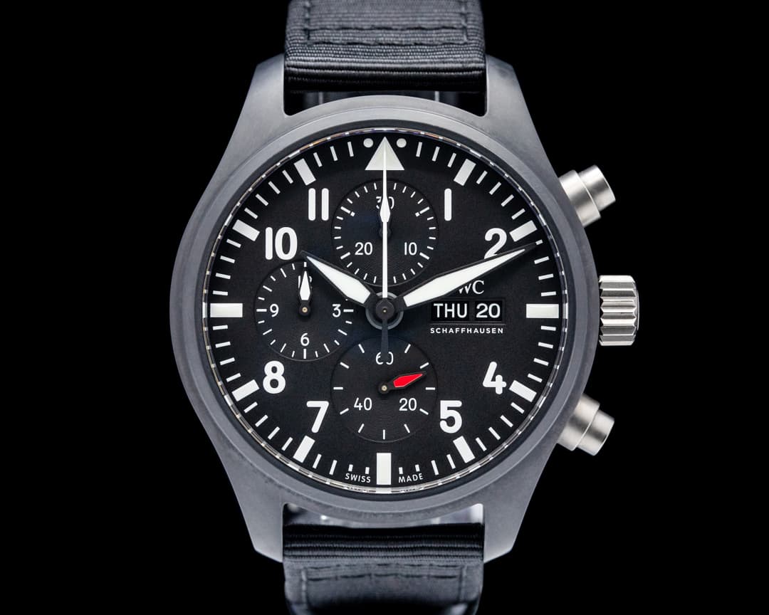 Image of IWC IW389101 Top Gun Chronograph Black Ceramic Black Dial