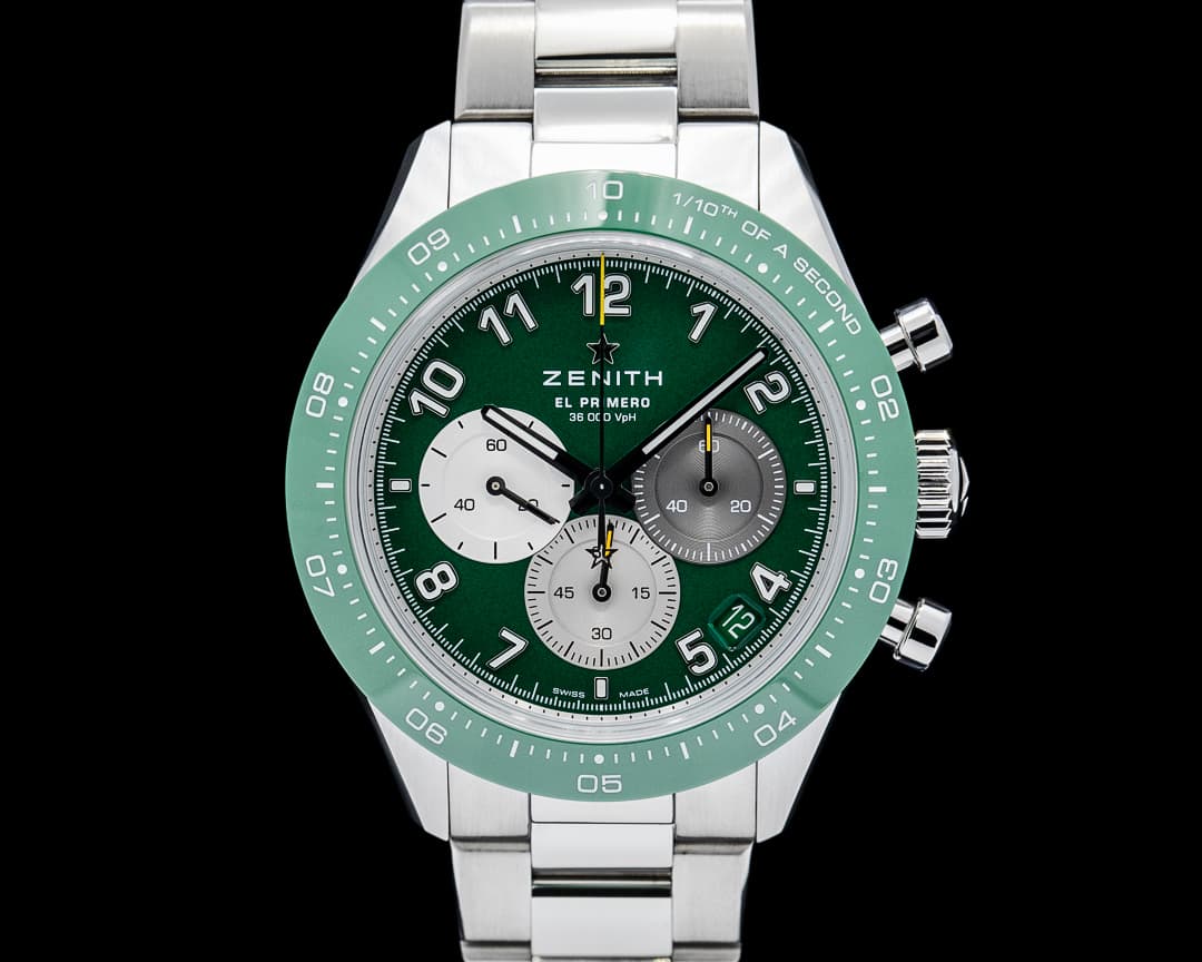 Image of Zenith Chronomaster Sport Aaron Rodgers Edition SS Green Dial LIMITED