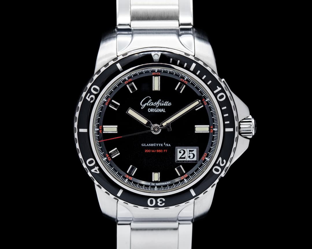 Glashutte Original Sport Evolution Panorama Date SS Black Dial