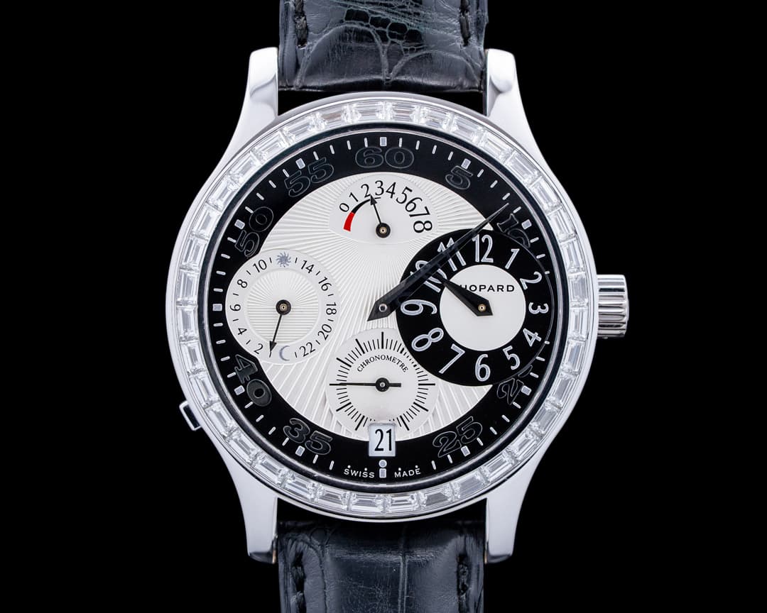 Image of Chopard 171910 L.U.C Regulator 40 Diamonds 18K White Gold Silver Dial LIMITED