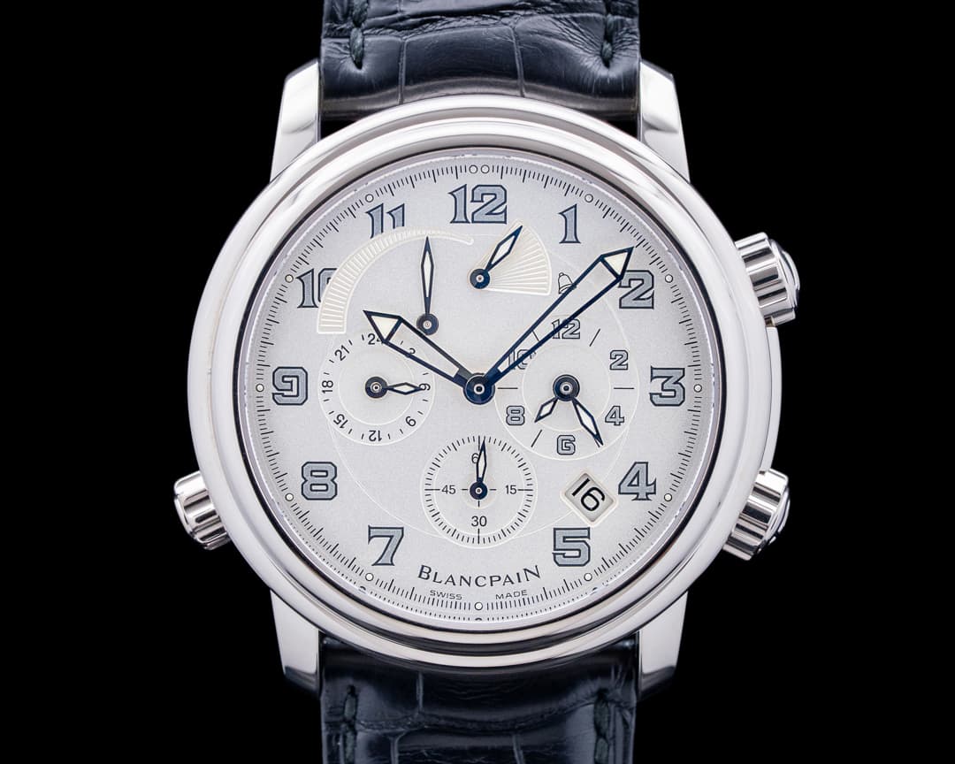 Image of Blancpain 2041 Leman Reveil GMT 18K White Gold Silver Dial