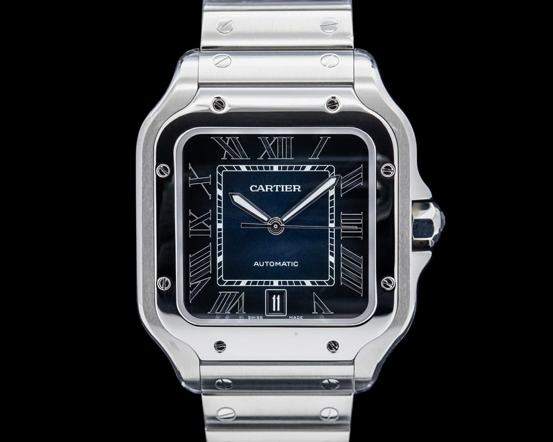 Image of Cartier WSSA0013 Santos de Cartier SS Blue Dial