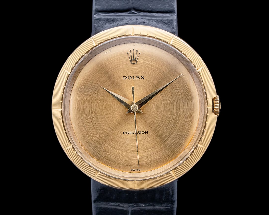 Image of Rolex 9919 Precision Metropolitan Disco Volante 18K Yellow Gold Champagne Dial