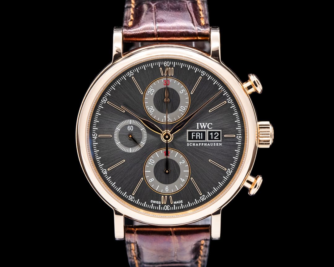 Image of IWC IW391021 Portofino Chronograph 18K Rose Gold Gray Dial