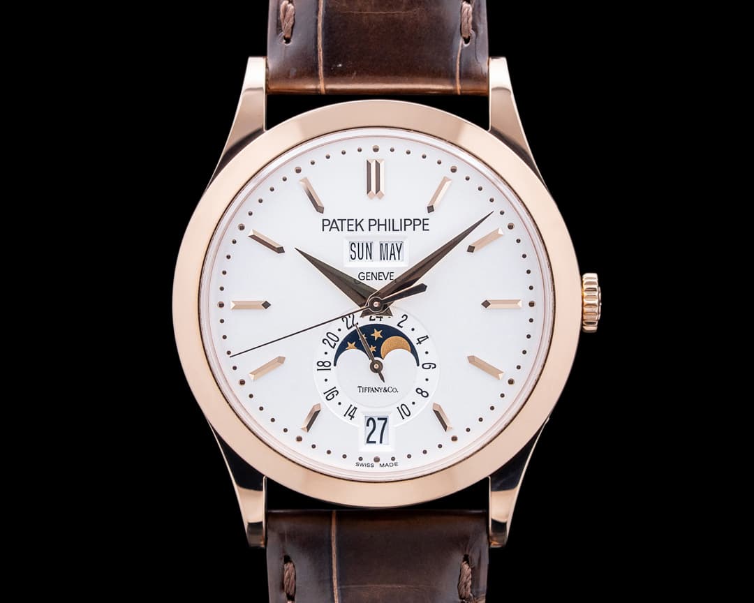 Image of Patek Philippe 5396R Annual Calendar "Tiffany & Co" 18K Rose Gold Silver Dial