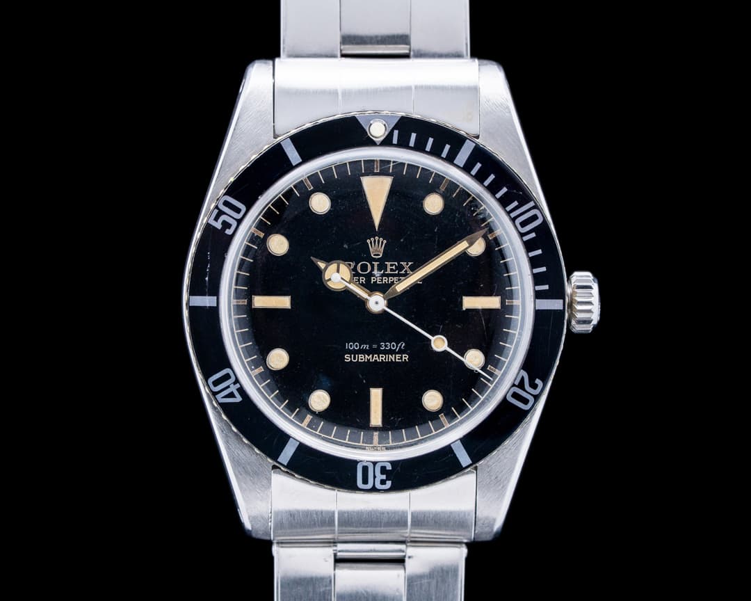 Image of Rolex 5508 Submariner SS Glossy Black Gilt Dial Circa. 1959