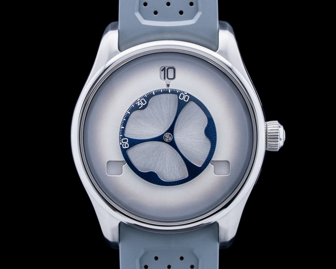 Image of H. Moser and Cie. 3240-1200 Pioneer Flying Hours SS White Fume Dial 2026