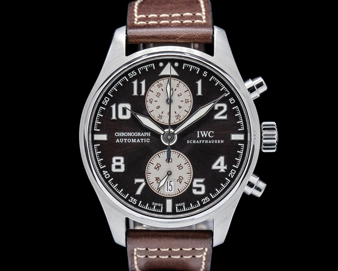 Image of IWC Pilot's Watch Chronograph Antoine De Saint Exupery Edition SS Brown Dial