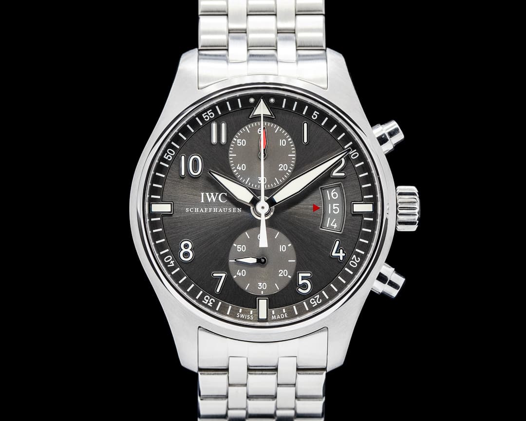 Image of IWC IW387804 Pilot Spitfire Chronograph SS Gray Dial
