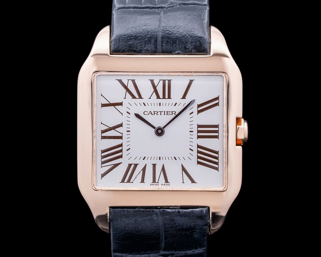 Cartier W2006951 Santos-Dumont Large 18K Rose Gold Silver Dial