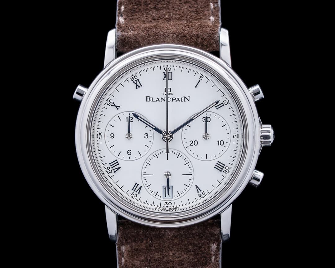 Blancpain 1186 Villeret Split Seconds Chronograph Platinum White Dial