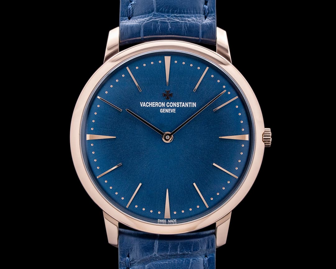 Vacheron Constantin 81180 Patrimony Manual Wind 18K Rose Gold Blue Dial