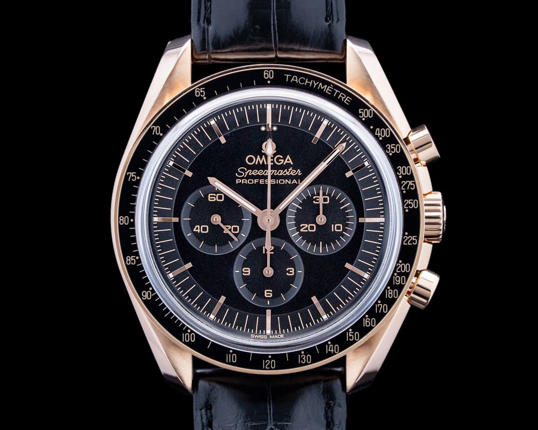 Omega Speedmaster Moonwatch Professional 18K Sedna Gold Black Dial