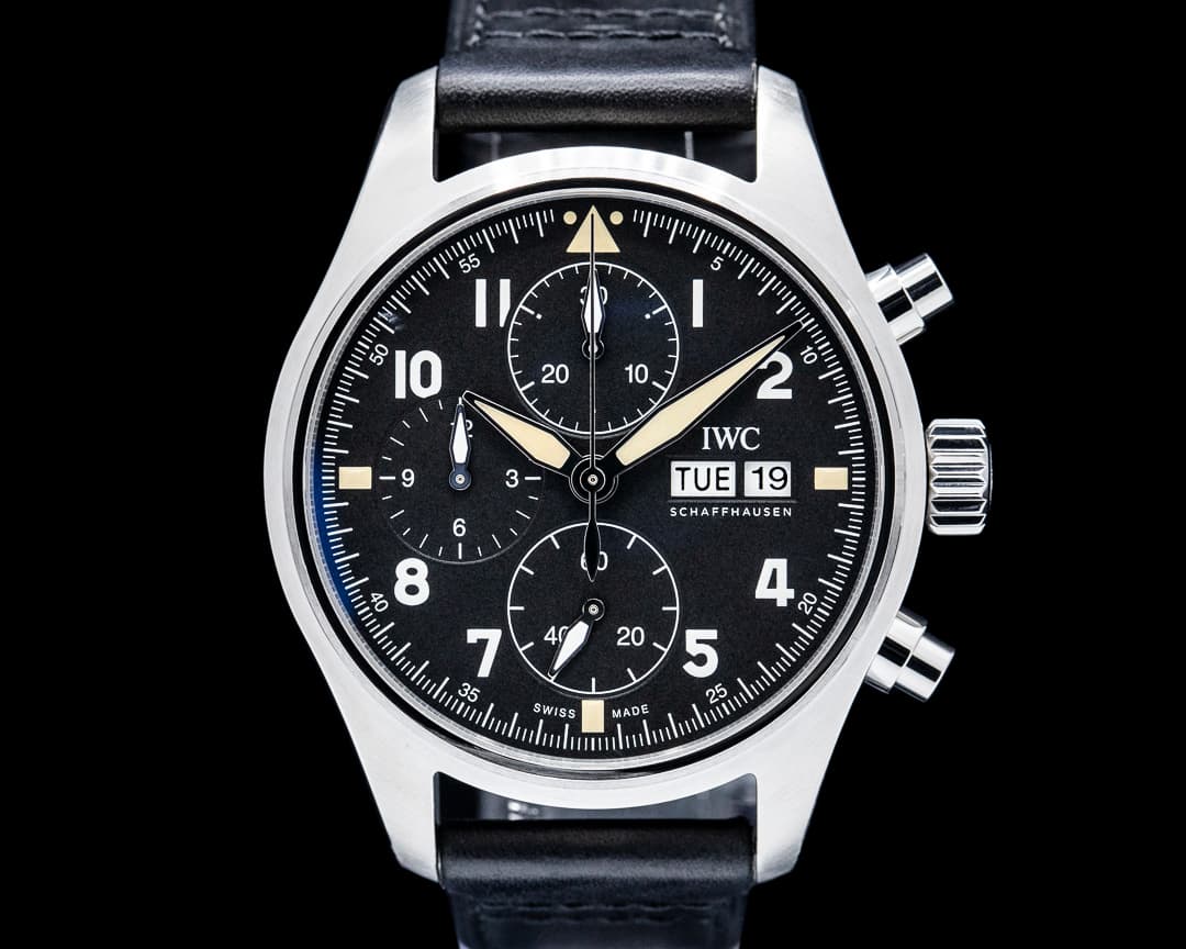 Image of IWC IW387901 Pilot's Watch Chronograph Spitfire SS Black Dial 2025