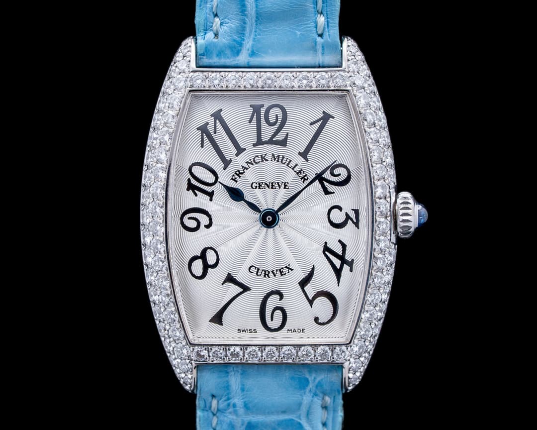 Image of Franck Muller 1752QZD Cintree Curvex 18K White Gold Silver Dial