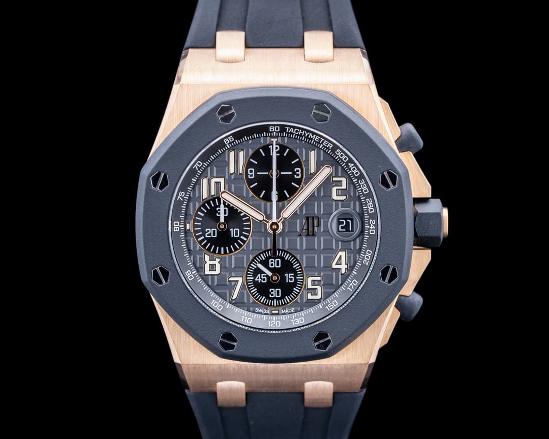 Image of Audemars Piguet 26238OK Royal Oak Offshore Chronograph 18K Rose Gold Gray Dial