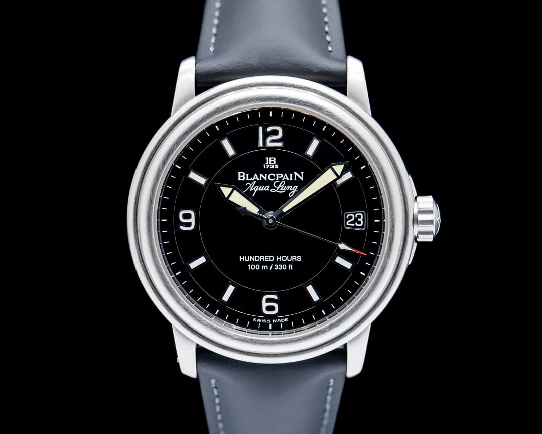 Image of Blancpain 2100 Leman Aqua Lung Ultra Slim Automatic SS Black Dial LIMITED