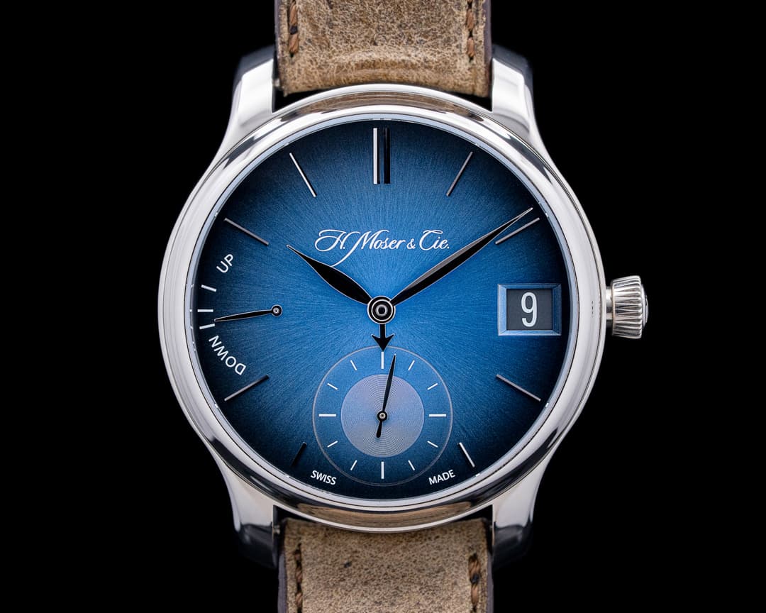 H. Moser and Cie. 1341 Endeavour Perpetual Calendar 18K White Gold Funky Blue Dial