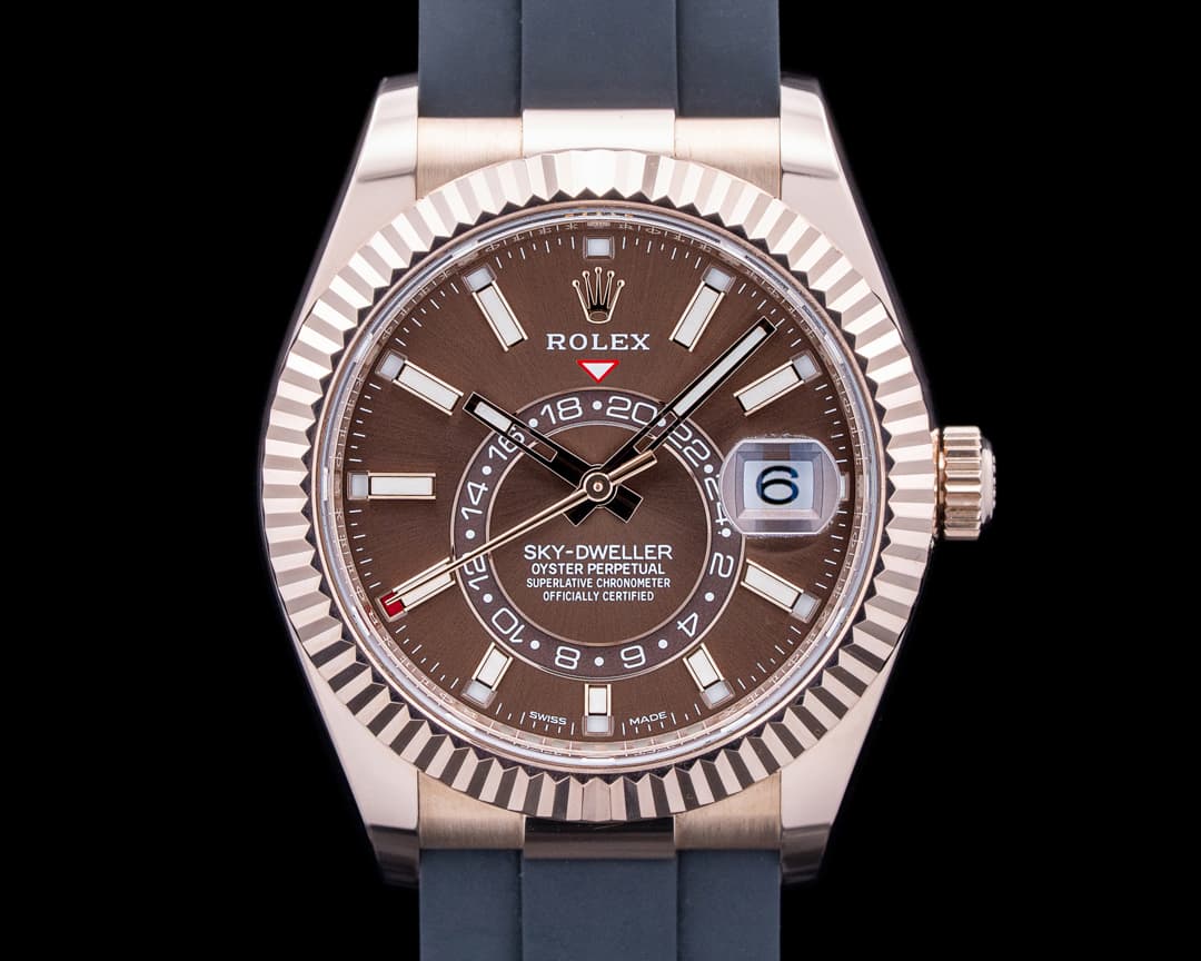 Image of Rolex 326235 Sky-Dweller 18K Everose Gold Brown Dial
