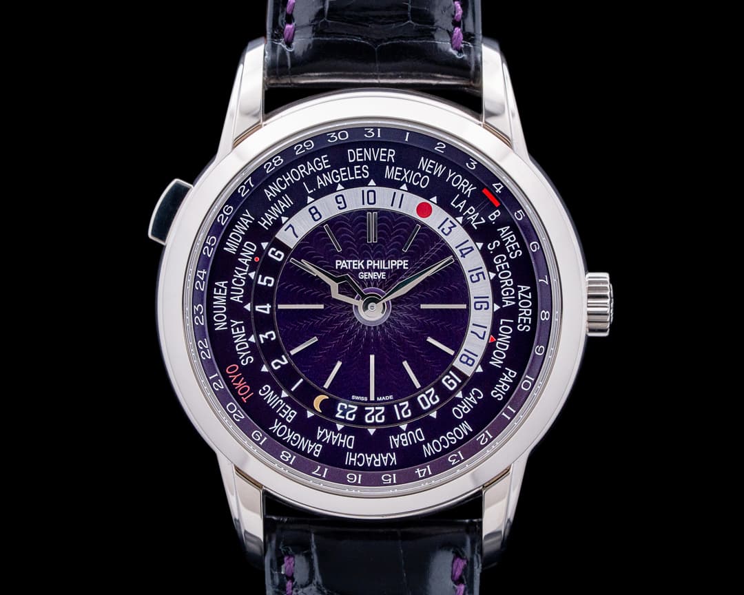Image of Patek Philippe World Time Date "Tokyo Edition" 18K White Gold Purple Dial